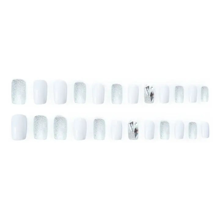 Material ABS suave falso blanco plateado cuadrado para uñas y piel - 1