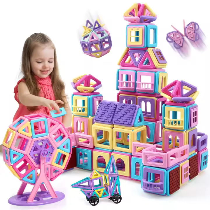 Juguetes de construcción de bloques magnéticos para niños, conjunto educativo para niños pequeños de 3-5 años, regalos de cumpleaños y Navidad - 1