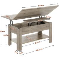 Mesa de Almacenamiento Oculto Regulable en Altura 3 en 1 Multifunción Diseño Blanco - details 20