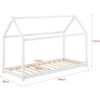 Cama para niños de Madera 206x98x142cm Cama Infantil Forma de casa Blanco Mate - details 8