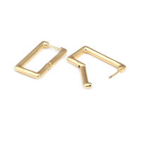 Aretes de Cuerda de Metal Dorado de 18K Diseño Redondo Rectangular de Alta Calidad - details 58