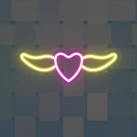 Luz de neón con forma de corazón volador, diseño de alas, letrero de neón alimentado por USB, lámpara LED, fiesta de cumpleaños, letrero para habitación del hogar, decoración de pared colgante, led de corazón - details 3