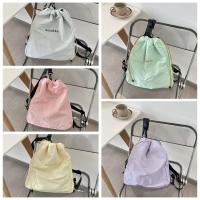 Mochila con cordón de nailon de estilo coreano, bolso deportivo ligero de nailon de Color fresco, bolso de viaje al aire libre Harajuku dulce para senderismo - details 0