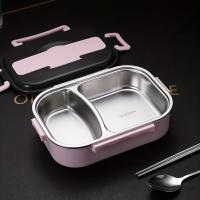 Fiambrera de acero inoxidable, caja Bento, aislamiento grueso, caja de comida rápida para volver a la escuela, 1 ud. - details 4