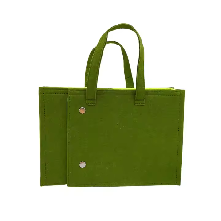Bolsa de almacenamiento de fieltro de poliéster con botón a presión, divisor, bolsos de libros plegables portátiles, maletín de viaje reutilizable de gran capacidad - 1