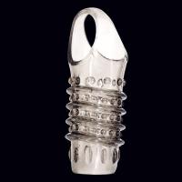 Anillo de pene de cristal con bloqueo de punta para hombre, dobladillo alargador, productos sexuales para parejas adultas, dos retraso - details 1