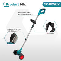 Cortadora de césped eléctrica Yofidra, recortadora de césped de jardín inalámbrica de mano. Longitud ajustable de 100-135 cm. Para herramienta de pin de batería Makita de 18 V - details 1