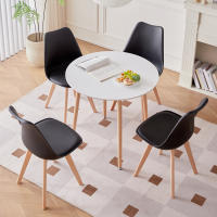 EGOONM-mesa de comedor redonda nórdica, Juego de 4 sillas de comedor con cojín de PU para comedor, Cocina, Restaurante, balcón y hogar - details 10
