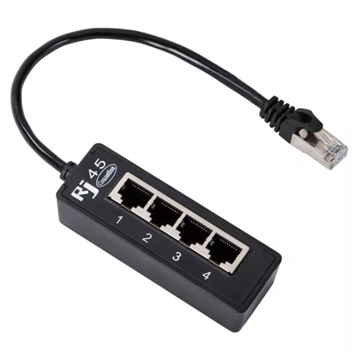 Conector LAN RJ45 4 en 1, Cable divisor de Red Ethernet, 1 macho a 4 Puertos LAN para accesorios de extensión de Red - 1