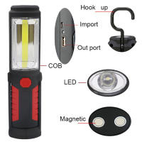 Linterna LED COB para reparación de coche, lámpara de Camping impermeable con imán, carga USB, gancho de luz giratorio de 90 ° - details 6