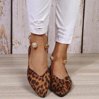 Zapatos planos de punta estrecha con estampado de leopardo para mujer, zapatillas informales transpirables sin cordones para exteriores, 2022 - details 5