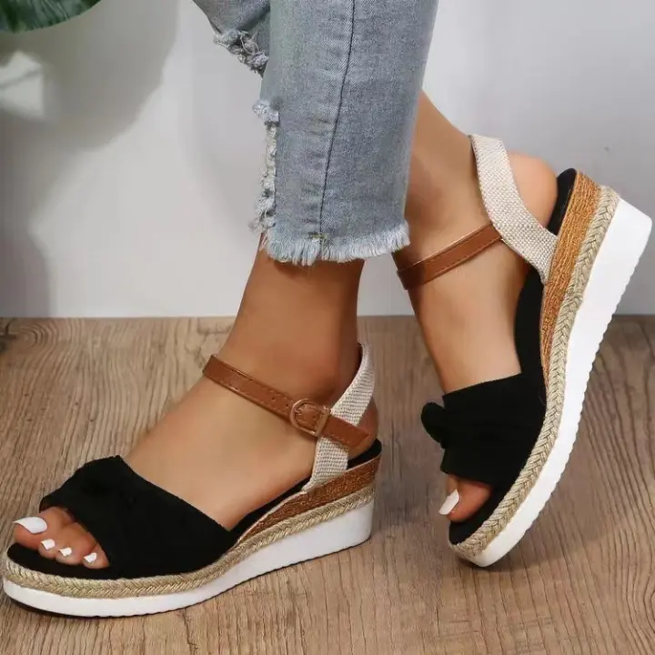 Sandalias informales con tacón de cuña para mujer, zapatos de verano - 1