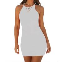 Vestido de fiesta sin mangas con cuello redondo para mujer, vestido de verano sin espalda de moda para mujer - details 2