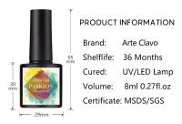Parkson-esmalte de uñas en Gel UV, barniz transparente, brillante, de larga duración, para manicura artística, 8ml - details 1