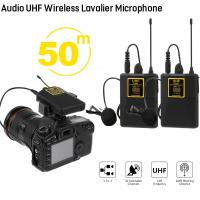 Micrófono de Lavetina Inalámbrico UHF 30 Canales Disponibles Alcance de 50m Para Cámara DSLR - details 0