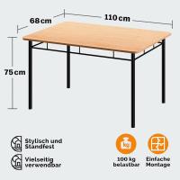 Mesa de Comedor con 4 Sillas Set 5 Pzs. Completo Madera Muebles Cocina Leo 110x68cm Tipo Industrial - details 11
