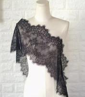 Encaje de Largo 3 METER en Negro y Blanco para Decoración de Ropa y Artesanía. Material de Tela de Malla. Accesorio de Barba y Pestañas No Elástico para DIY y Bodas - details 1