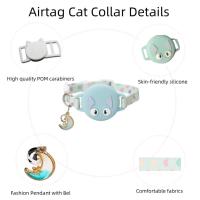 Collar de posicionamiento de gato con efecto luminoso, hebilla de seguridad, patrón de gato, rastreador de ubicación de gato, cubierta protectora de silicona - details 1