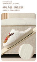 Zapatillas de algodón de ciervos navideños de invierno - details 4