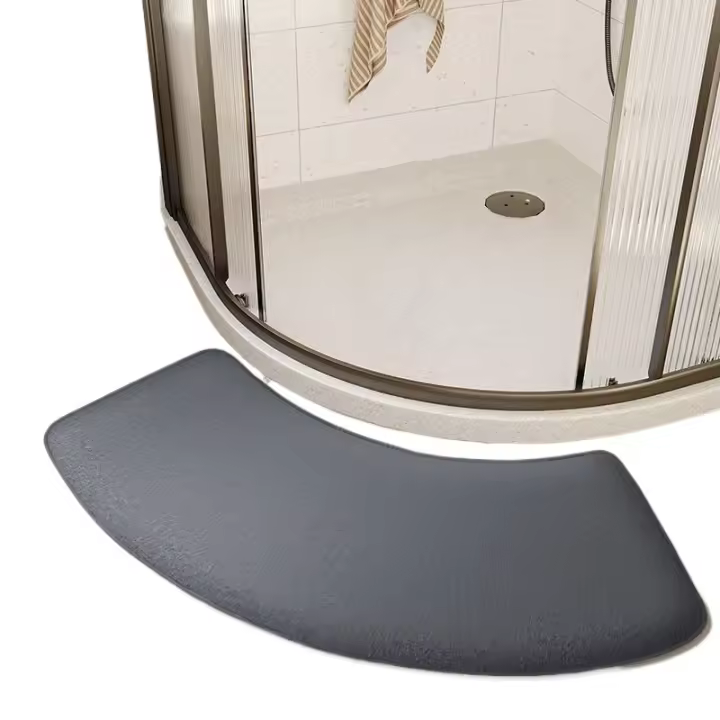 Alfombrilla absorbente para cuarto de ducha engrosada alfombrilla curvada para puerta de baño inodoro alfombrilla para pies de baño alfombrilla antideslizante alfombra de entrada - 1