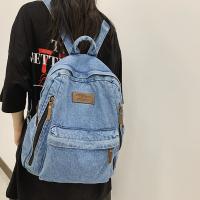 Mochila De tela vaquera para estudiante, morral De gran capacidad con múltiples bolsillos, a la moda, para la escuela, 2023 - details 13