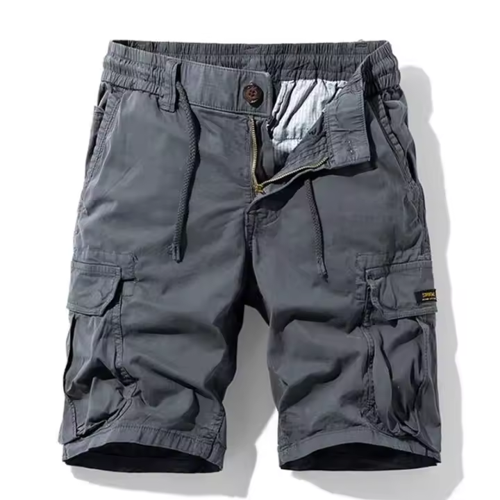 Pantalones cortos casuales de algodón de verano con múltiples bolsillos para hombre, pantalones cortos deportivos transpirables para hombre - 1