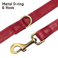 Juego Collar correa perro PU, collares cuero liso, suaves duraderos, de 5 pies, ustables para perros pequeños y medianos - details 5