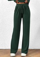 Conjunto de otoño Camiseta asimétrica de manga larga Pantalones de pierna ancha Traje informal Chándal - details 44