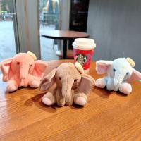 Lindo elefante dibujos animados botón llave muñeco de peluche llavero de coche - details 1