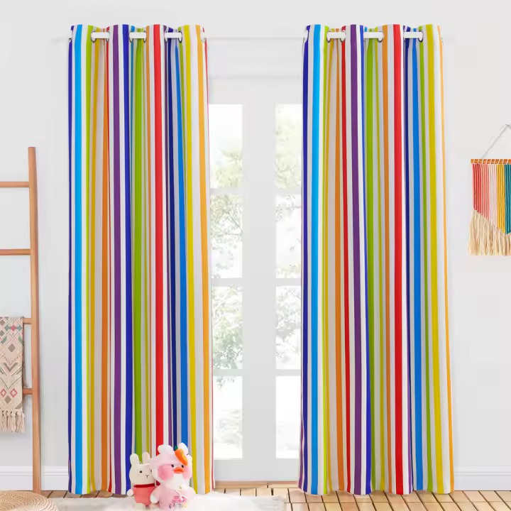 RYBHOME-cortinas opacas verticales de arcoíris para sala de estar, dormitorio de niños, cortinas de tratamiento de ventana suave modernas, 1 unidad - 1