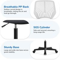 Silla Escritorio de Oficina Ergonómica Silla Giratoria Altura Ajustable sin Reposabrazos Asiento Malla Rosa - details 24