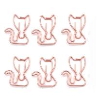 10 Uds. De Clips de papel en forma de gato para estudiantes, soporte de marcapáginas de Metal de dibujos animados, clip de papel de Metal creativo bonito - details 6
