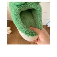 Divertidas zapatillas de algodón con forma de rana para parejas, pantuflas de casa de felpa cálidas antideslizantes para estudiantes de invierno, para hombres y mujeres - details 6