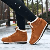 Botas De Hombre Invierno Casuales Confortables Con Peluche Plush Suela De Goma Botines De Nieve Tacón Bajo Cordones round Toe - details 9