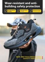 Zapatillas de trabajo con punta de acero a la moda para hombre, zapatos protectores a prueba de perforaciones, botas de seguridad para hombre - details 3
