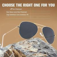Gafas de sol retro clásicas, aviador con montura de metal y lentes de vidrio, para hombres, mujeres, deportes al aire libre - details 12