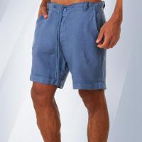 Pantalones cortos de lino para hombre, pantalones cortos de playa de algodón, pantalones cortos sueltos sólidos de moda de verano para hombre - details 9