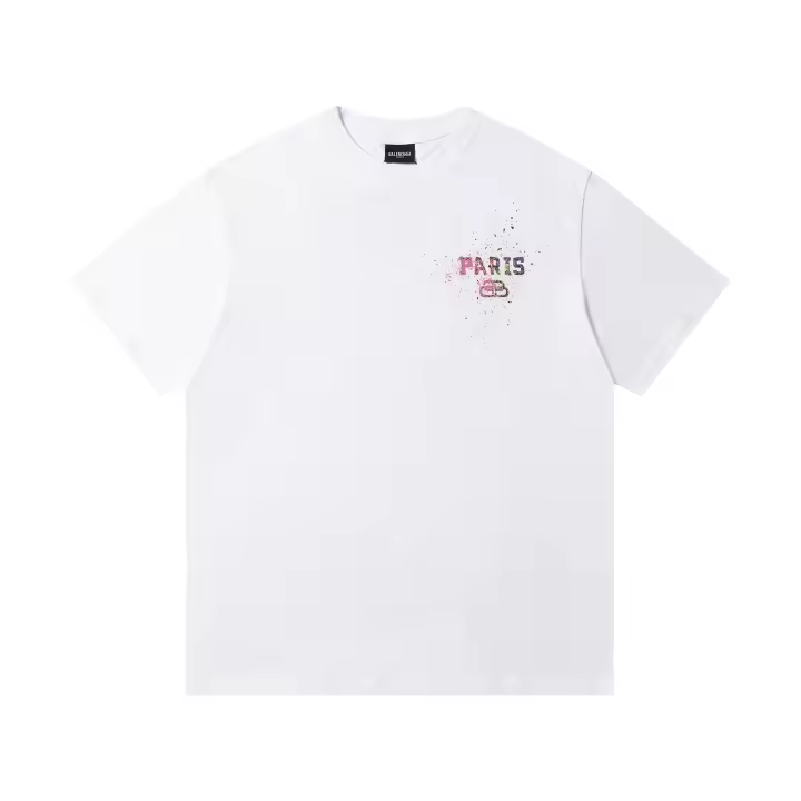 2025 Camisas casuales básicas de moda de verano, camisetas holgadas de algodón puro para hombres y nuevas camisas de manga corta para parejas con estampados de logotipos en la parte delantera - 1