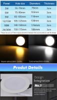 Luz de Iluminación LED Redonda Montaje Directo en la Techo Eficiencia Energética - details 3