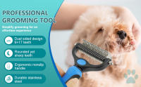 Cepillo para gatos y perros para desprendimiento, cepillo para el cuidado de mascotas, cepillo para deslanar, herramienta para deslanar perros para mascotas de pelo largo y enredado, peine para deslanar seguro y eficaz para perros y gatos, grande - details 0
