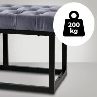 Banqueta En Estilo Velvet con Base Metálica Cuadrada I Banco Decorativo, Color:Verde Claro, Tamaño:150 cm - details 26
