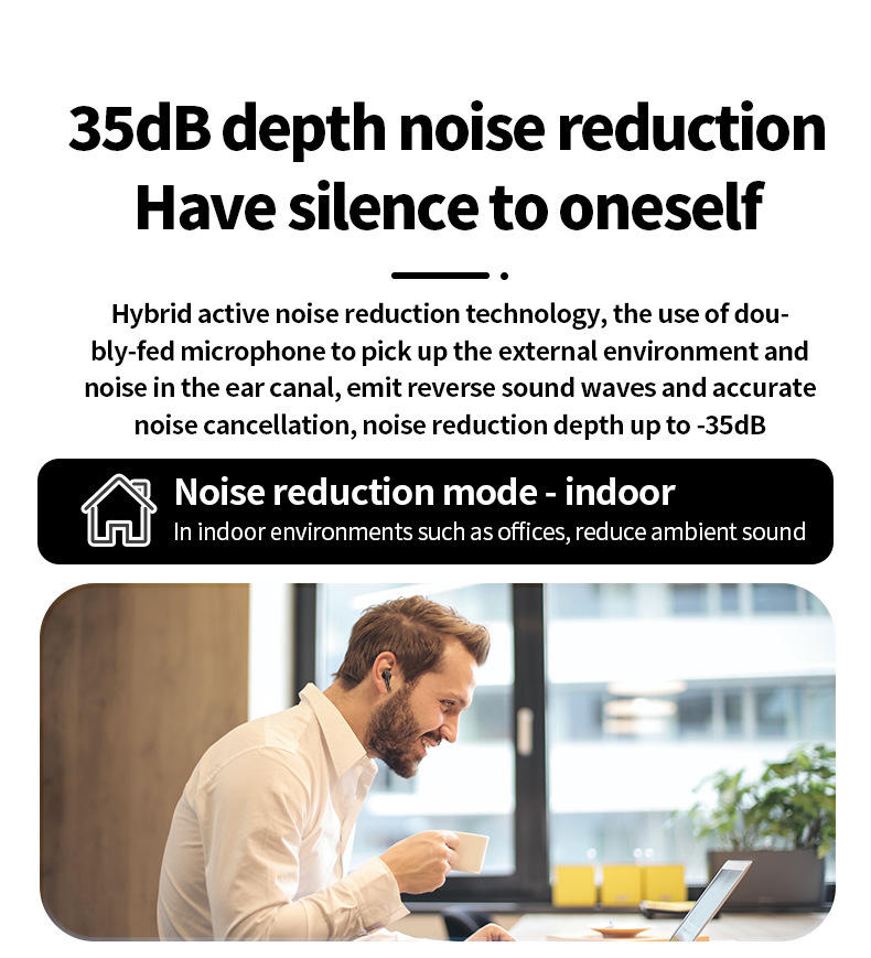 ZY Wireless Headphones With HIFI Sound Adaptive Noise Cancellation 5000 Capacity_voghion.com