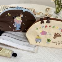 Bolsa de cosméticos con bordado de dibujos animados, bolsa de maquillaje de nailon con animales de tela, bolsa de almacenamiento portátil ligera para el cuidado de la piel, almacenamiento de lápiz labial - details 6