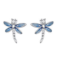 Pendientes de plata de ley 925 para mujer, aretes con forma de libélula y pájaro, joyería fina para boda, novedad - details 5