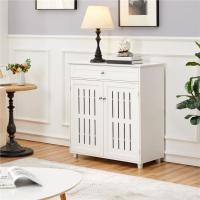 Mueble Zapatero de 2 Puertas Armario de 4 Niveles para Zapatos Mueble Auxiliar con Cajón y Estantes Ajustables para Entrada de Salón 78 x 37 x 86 cm Blanco - details 2