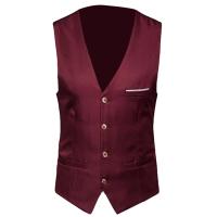 Chaleco clásico Formal de negocios para hombre, traje de Color sólido, de un solo pecho, talla grande, novedad de 2020 - details 6