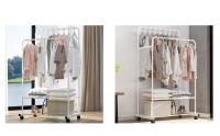 UNHO Perchero Burro Metálico con Ruedas para Colgar Ropa Multifuncional Perchero Prendas para Hogar Tienda de Ropa - details 1