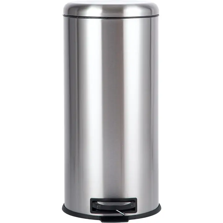37,49 x 30,51 x 64,01 cm Bote de basura con pedal Redonda, Acero Inoxidable, 30L - 1