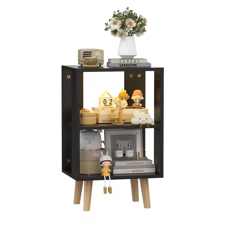 Rcynview Mesa de noche LED Madera Forma rectangular Almacenamiento Iluminable en 16 colores - 1