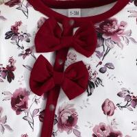 Conjunto de sombrero de regalo para niña recién nacida, pelele de 1 a 18 meses, bonito lazo Floral, ropa para niño pequeño, mono bonito de manga larga con botones pequeños - details 7